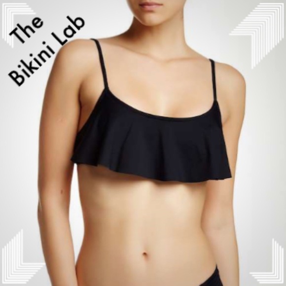 Medium Black Flounce Ruffle Bikini Top - Picture 4 of 6